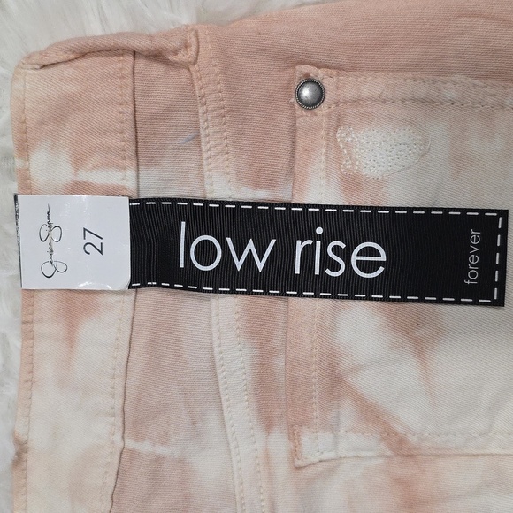Jessica Simpson Forever Low Rise Tie-Dye Pink and Cream Jeans. Size 27. NWT - Picture 7 of 7